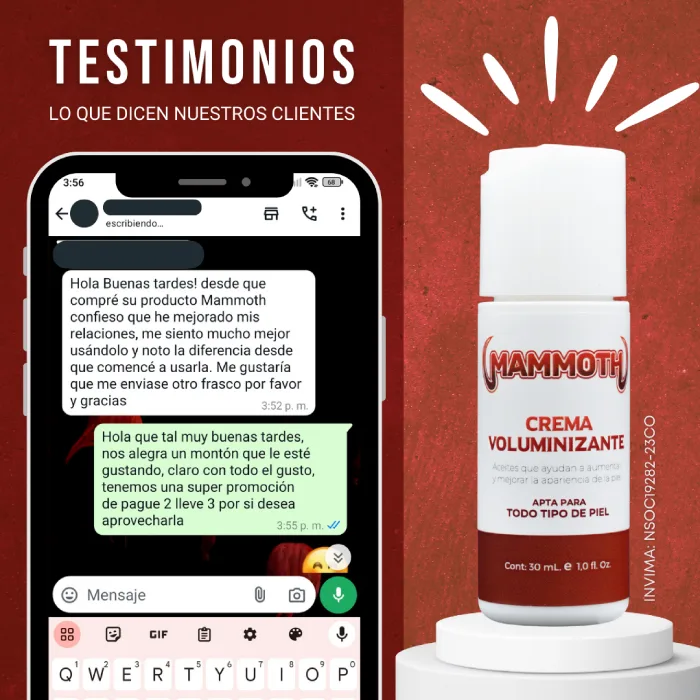 Mammoth Crema | Volumen Glúteo y Pene